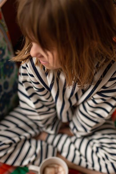 Antebies / Çizgili Sweatshirt Lacivert