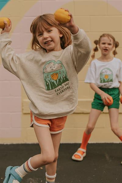 Antebies /  Earth Day Baskılı Sweatshirt Gri