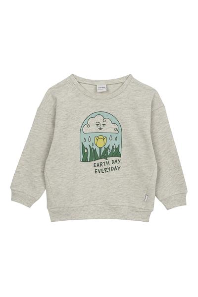 Antebies /  Earth Day Baskılı Sweatshirt Gri