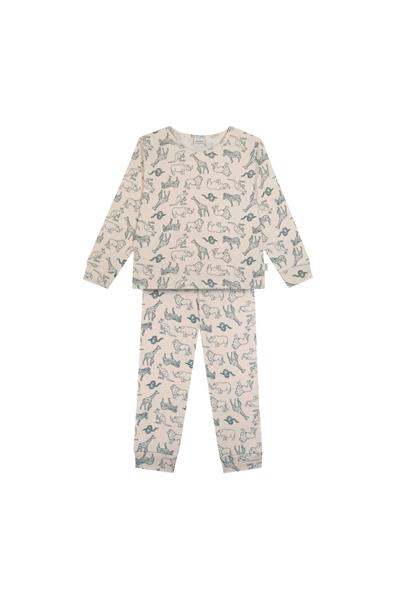 Antebies / Hayvanlar Alemi Uzun Kollu Pijama Takımı Yeşil