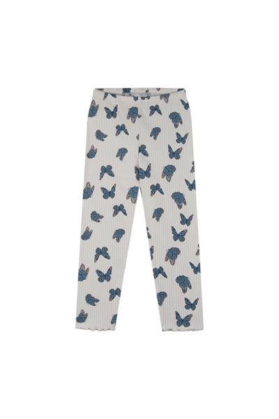 Antebies / Kelebek Desen Uzun Kollu Taytlı Pijama Takımı Mavi