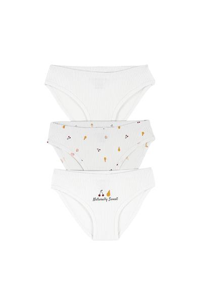 Antebies / Meyve Salatası Külot Üçlü Set Beyaz
