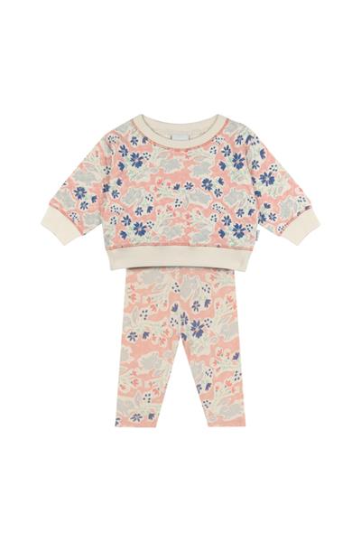 Antebies / Neşeli Fil Sweatshirt ve Tayt Set Pembe