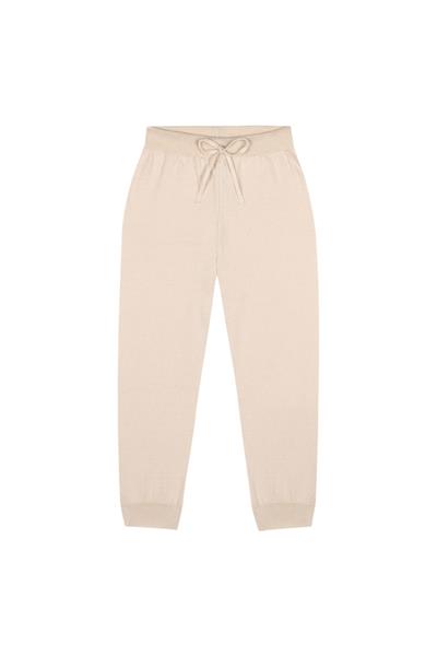 Antebies / Pembe Çizgili Krem Triko Eşofman Takımı Krem