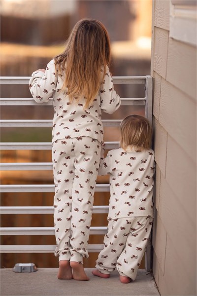 Antebies / Rakun Uzun Kollu Pijama Takımı Kahve