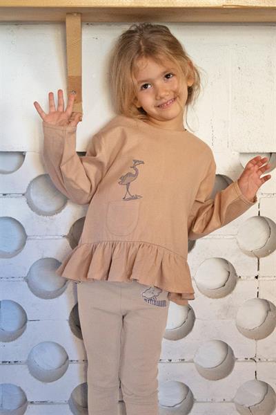 Auntie Me / BISCOTTI ‘CLOUD WITH SCARF  LEGGING100% organic cotton brushed  rib -GOTS certified Krem