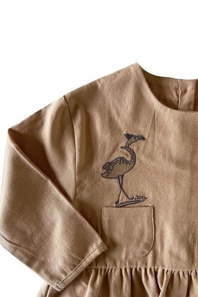Auntie Me / BRUSH ‘FLAMINGO SURFING FLANNEL SHIRT100% organic cotton flannel-GOTS certified Gülkurusu