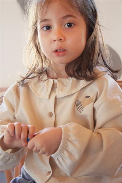 Auntie Me / PERFECTLY PALE ‘RHINO FLANNEL SHIRT100% organic cotton flannel-GOTS certified Krem
