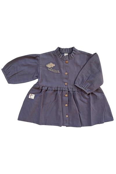 Auntie Me / QUICKSILVER ‘CLOUD WITH SCARF FLANNEL DRESS100% organic cotton flannel-GOTS certified Mor