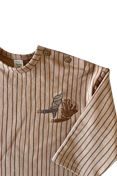 Auntie Me / ‘WAVY STRIPED  SWEATSHIRT100% organic cotton futter -GOTS certified Nature