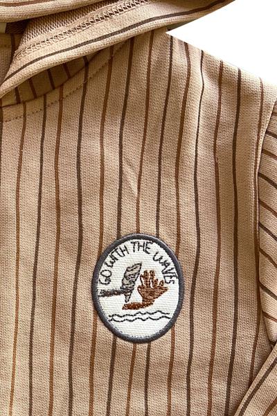Auntie Me / ‘WAVY STRIPED ZIP-UP HOODIE JUMPSUIT100% organic cotton futter-GOTS certified Nature