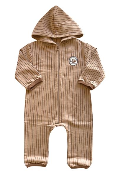 Auntie Me / ‘WAVY STRIPED ZIP-UP HOODIE JUMPSUIT100% organic cotton futter-GOTS certified Nature