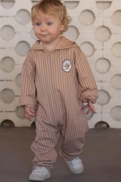 Auntie Me / ‘WAVY STRIPED ZIP-UP HOODIE JUMPSUIT100% organic cotton futter-GOTS certified Nature