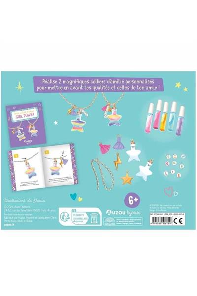 Auzou Toys / Kız Gücü Kişiye Özel Arkadaşlık Kolyesi Tasarlayın Çok Renkli