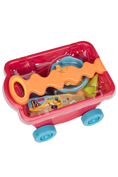 B.Toys Kırmızı Plaj Vagonu Çok Renkli