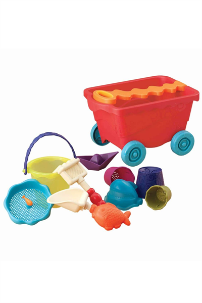 B.Toys Kırmızı Plaj Vagonu Çok Renkli