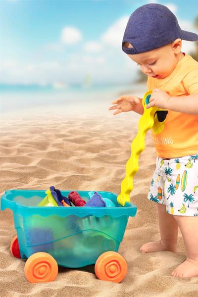B.Toys Kırmızı Plaj Vagonu Çok Renkli