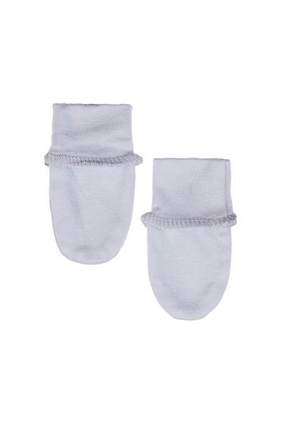 BABYJEM YENİDOĞAN BEBE ELDİVEN (RİBANALI) Gri