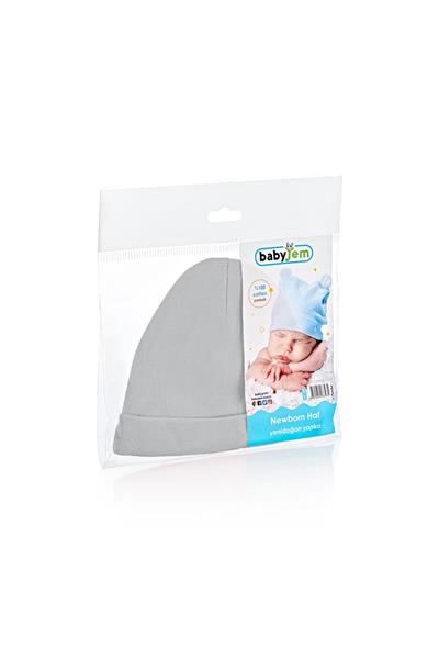 BABYJEM YENİDOĞAN BEBE ŞAPKA Gri