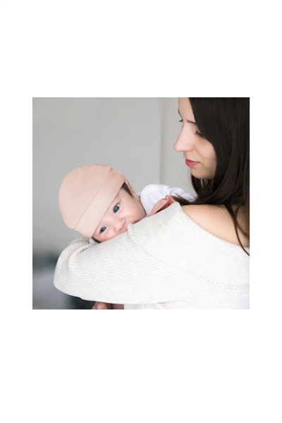 BABYJEM YENİDOĞAN BEBE ŞAPKA Pudra