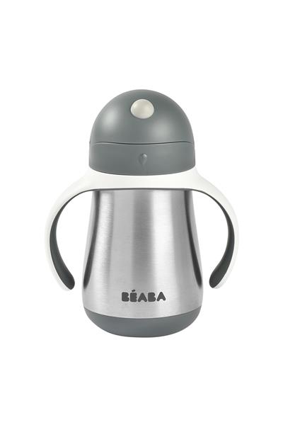 Beaba / 250 ml Çelik Pipetli Suluk Gri