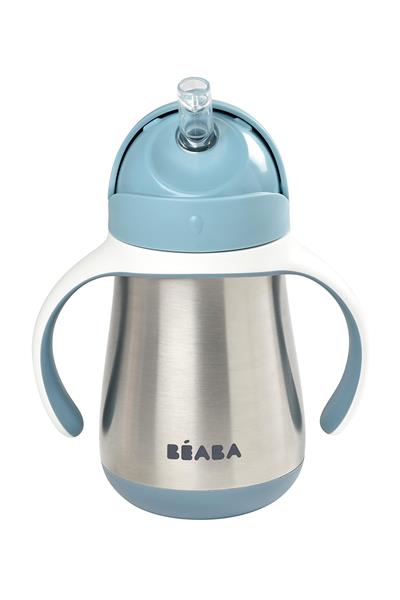 Beaba / 250 ml Çelik Pipetli Suluk Mavi