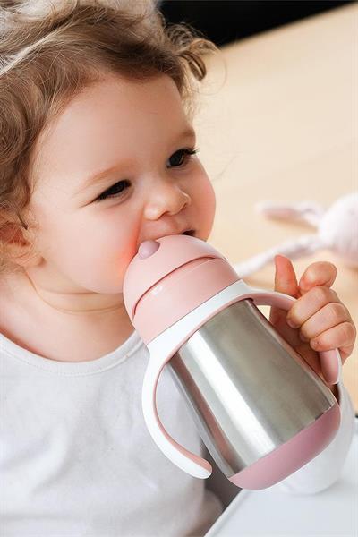 Beaba / 250 ml Çelik Pipetli Suluk Pembe