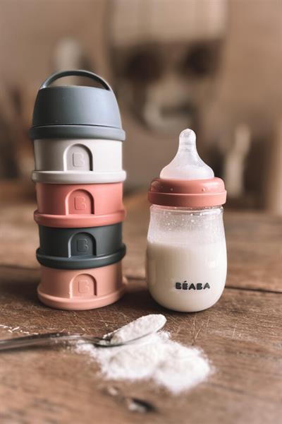 Beaba / 4 Katmanlı Süt Tozu Kutusu ve Atıştırmalık Kabı Pembe