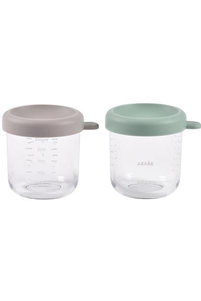 Beaba / Bebek cam mama kavanozu 2li set, 250 ml Sage green / 250 ml Gazelle Çok Renkli