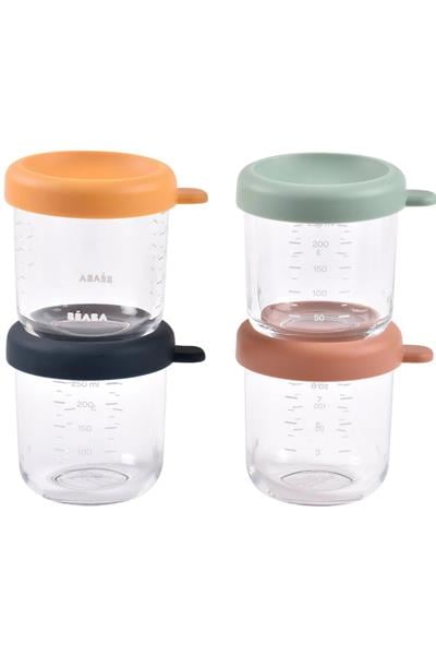 Beaba / Bebek cam mama kavanozu 4lü set 250 ml, Sunrise color mix Çok Renkli