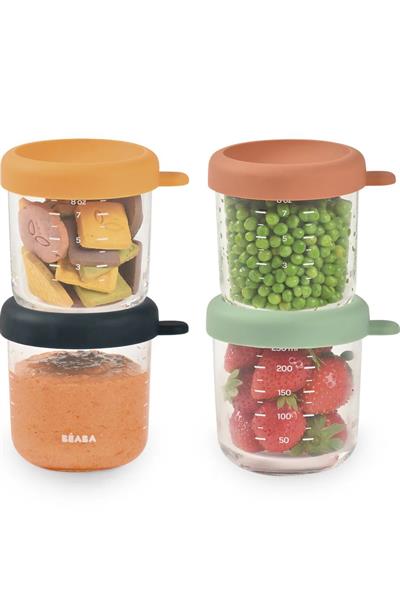 Beaba / Bebek cam mama kavanozu 4lü set 250 ml, Sunrise color mix Çok Renkli