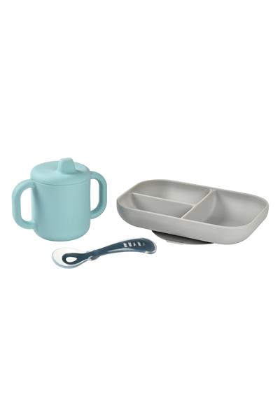 Beaba / Bölmeli öğrenme yemek seti4 Parça Mavi
