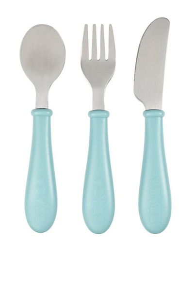 Beaba / Paslanmaz Çelik Çatal Bıçak Kaşık Seti, Airy Green Yeşil