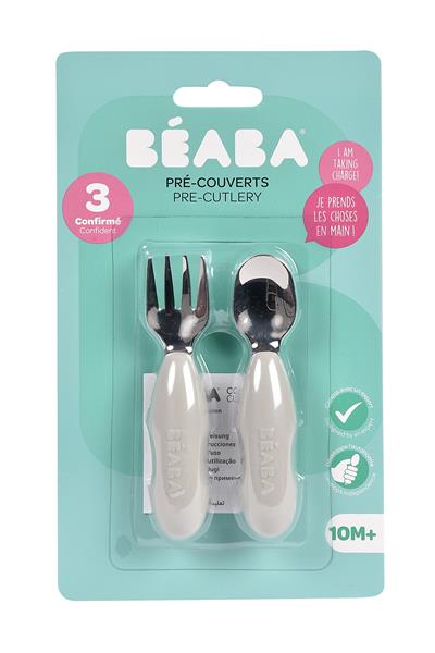 Beaba / Paslanmaz Çelik Çatal Kaşık Şeti Grey