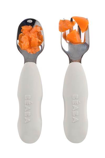 Beaba / Paslanmaz Çelik Çatal Kaşık Şeti Grey