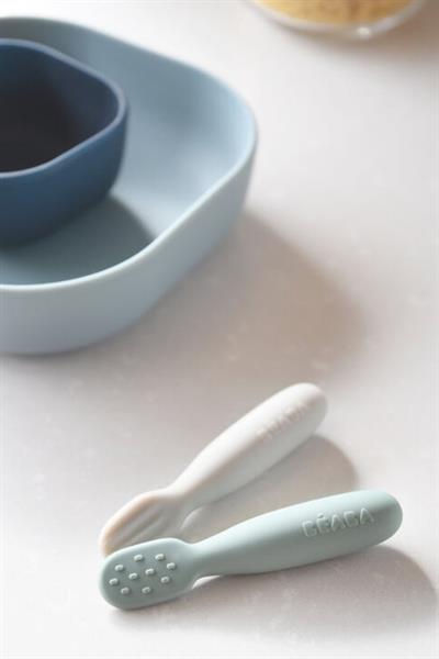 Beaba / Silikon Kaşık Seti sage green/grey