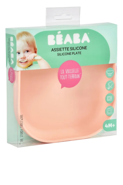 Beaba / Vakumlu Silikon Tabak, Light Pink Pembe