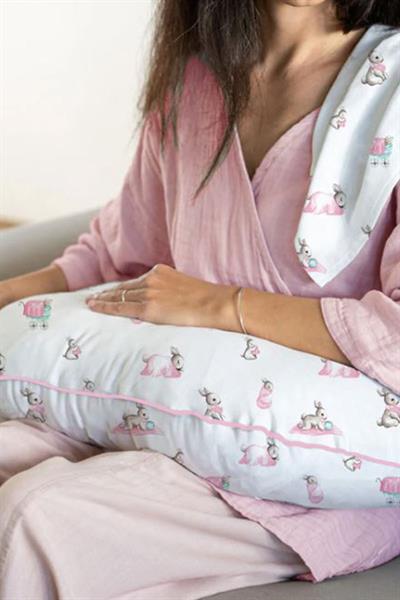 Deux Lapins / Bebe Lapin Rose - Müslin Emzirme Destek Yastığı Çok Renkli