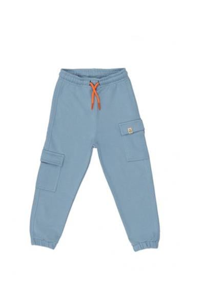 Beetlebeez / Çocuk Açık Mavi Kargo Jogger Eşofman Altı - Turuncu Kordonlu Açık Mavi