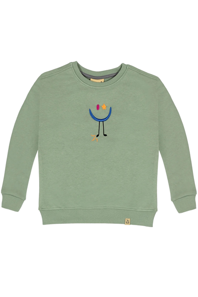 Beetlebeez / Çocuk Bisiklet Yaka Nakışlı Sweatshirt - Mint Mint