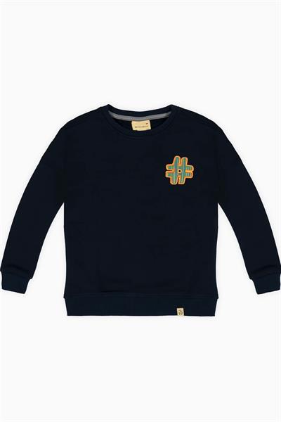 Beetlebeez / Çocuk Bisiklet Yaka Nakışlı Sweatshirt - Lacivert Lacivert