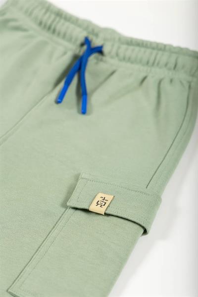 Beetlebeez / Çocuk Mint Kargo Jogger Eşofman Altı - Saks Kordonlu Mint