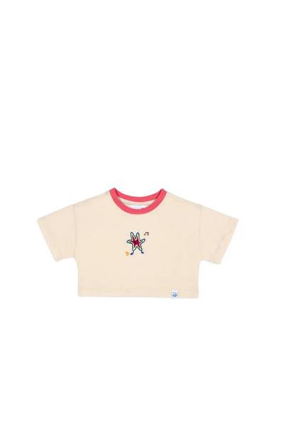 Beetlebeez / Happy Starfish Crop T-Shirt_Ecru Çok Renkli