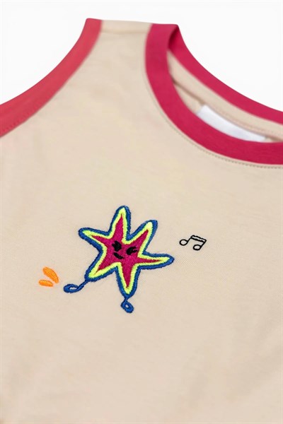 Beetlebeez / Happy Starfish Frilled Dress_Lime Çok Renkli