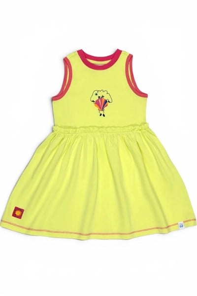 Beetlebeez / Hey Joyster Frilled Dress_Lime Çok Renkli