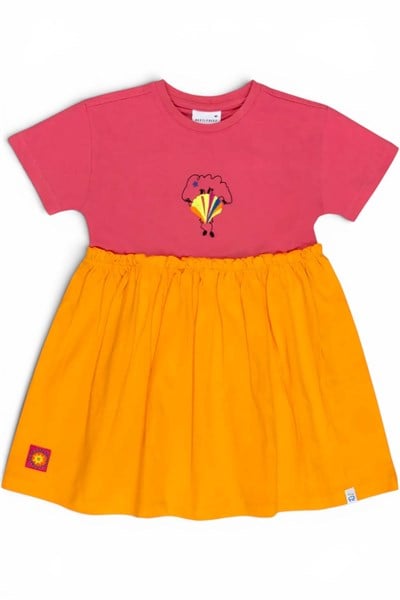 Beetlebeez / Hey Joyster Frilled Dress_Pink & Orange Çok Renkli