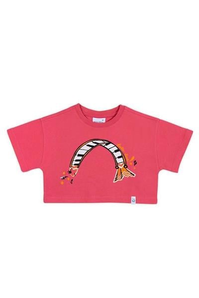 Beetlebeez / Piano Fish Crop T-Shirt_Pink Çok Renkli