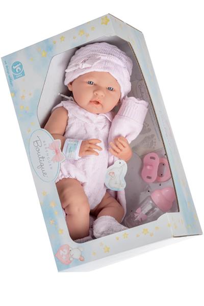 Berenguer Gerçekçi Yenidoğan Oyuncak Kız Bebek 38 cm ve Örme Battaniye Çok Renkli
