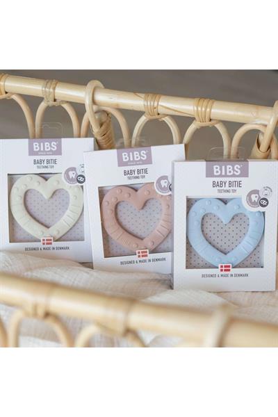 Bibs Baby Bitie Diş Kaşıyıcı-Heart - Ivory Ivory
