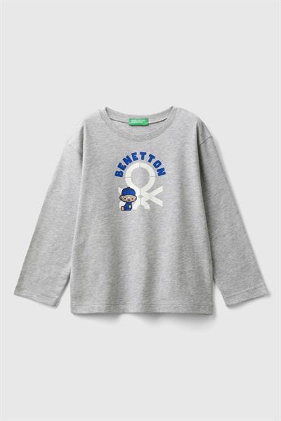BENETTON-UZUN TSHIRT GRİ